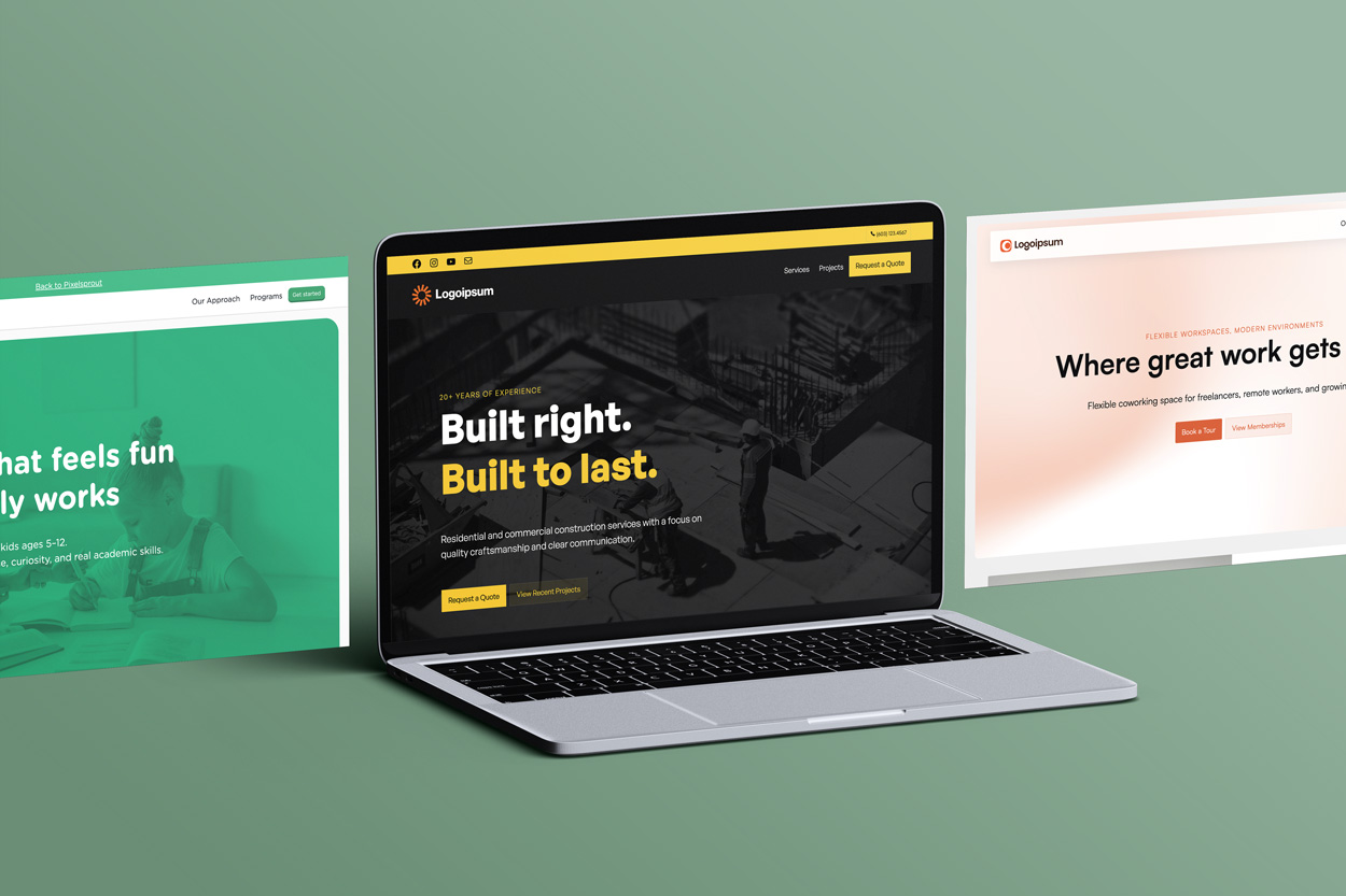 Example Website Designs - Pixelsprout